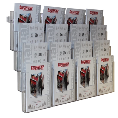 Taymar 16-Rum A4 Vægsystem  Komplet brochureholdere m/skinne